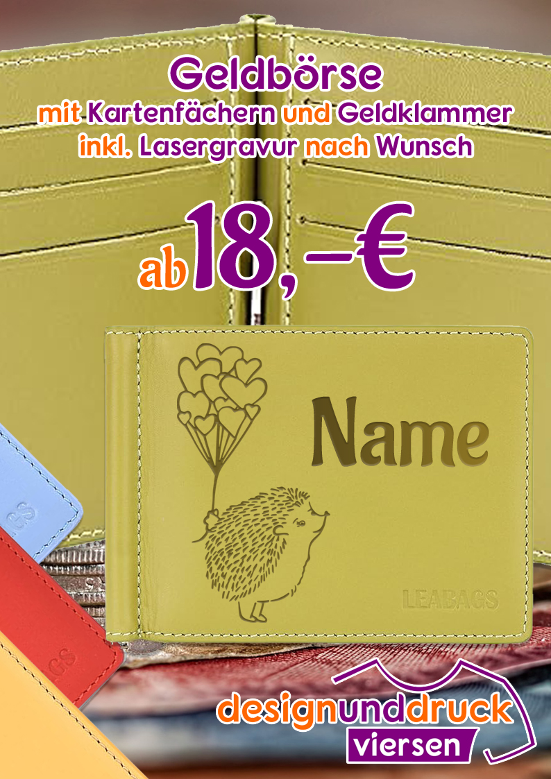 Geldbörse Gravur